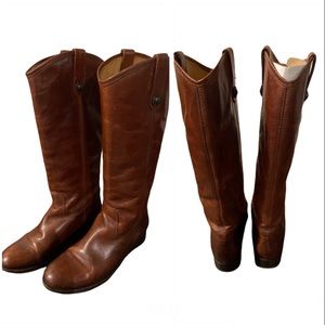 Frye Cognac Melissa Button Tall Equestrian Riding Boot 8.5